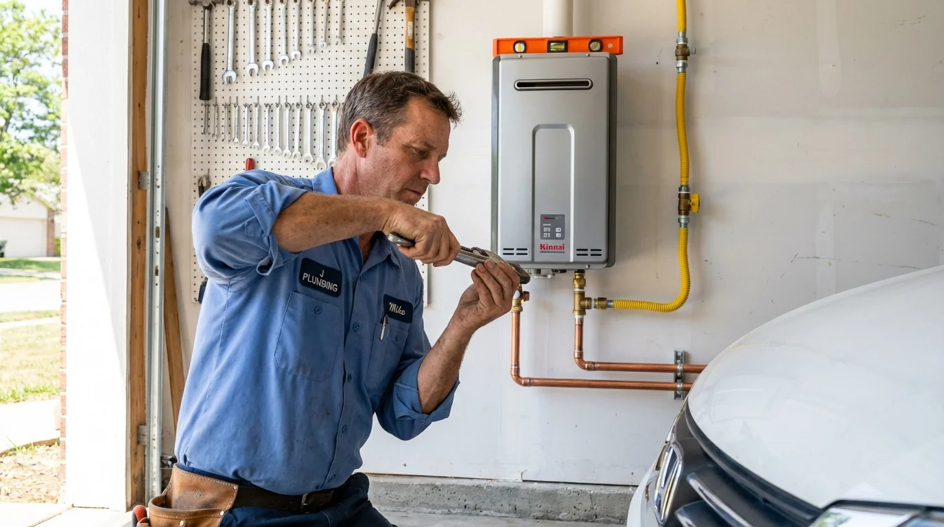 Tankless water heater installation by a Johns Plumbing LLC plumber in Amidon